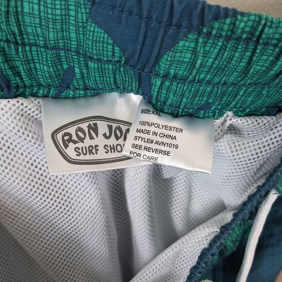 Ron Jon Men's Blue and Green Floral Swim Trunks XXL - Picture 5 of 7